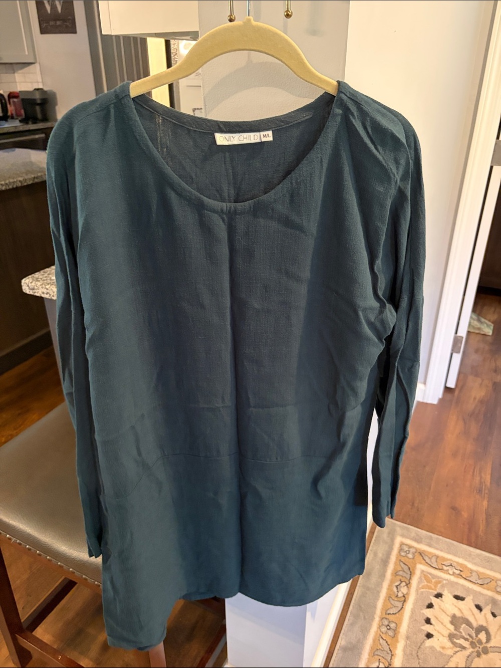Only Child Teal Long-Sleeve Women's Tunic Top
